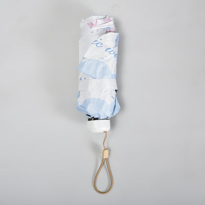 Mumuso Floral Print 5-Fold Sun Umbrella with cute cover