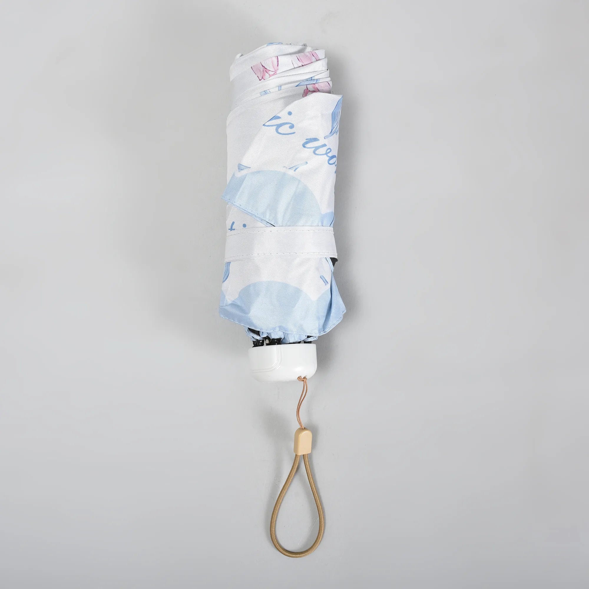 Mumuso Floral Print 5-Fold Sun Umbrella with cute cover