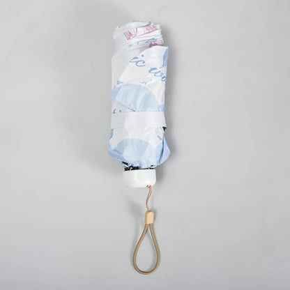 Mumuso Floral Print 5-Fold Sun Umbrella with cute cover