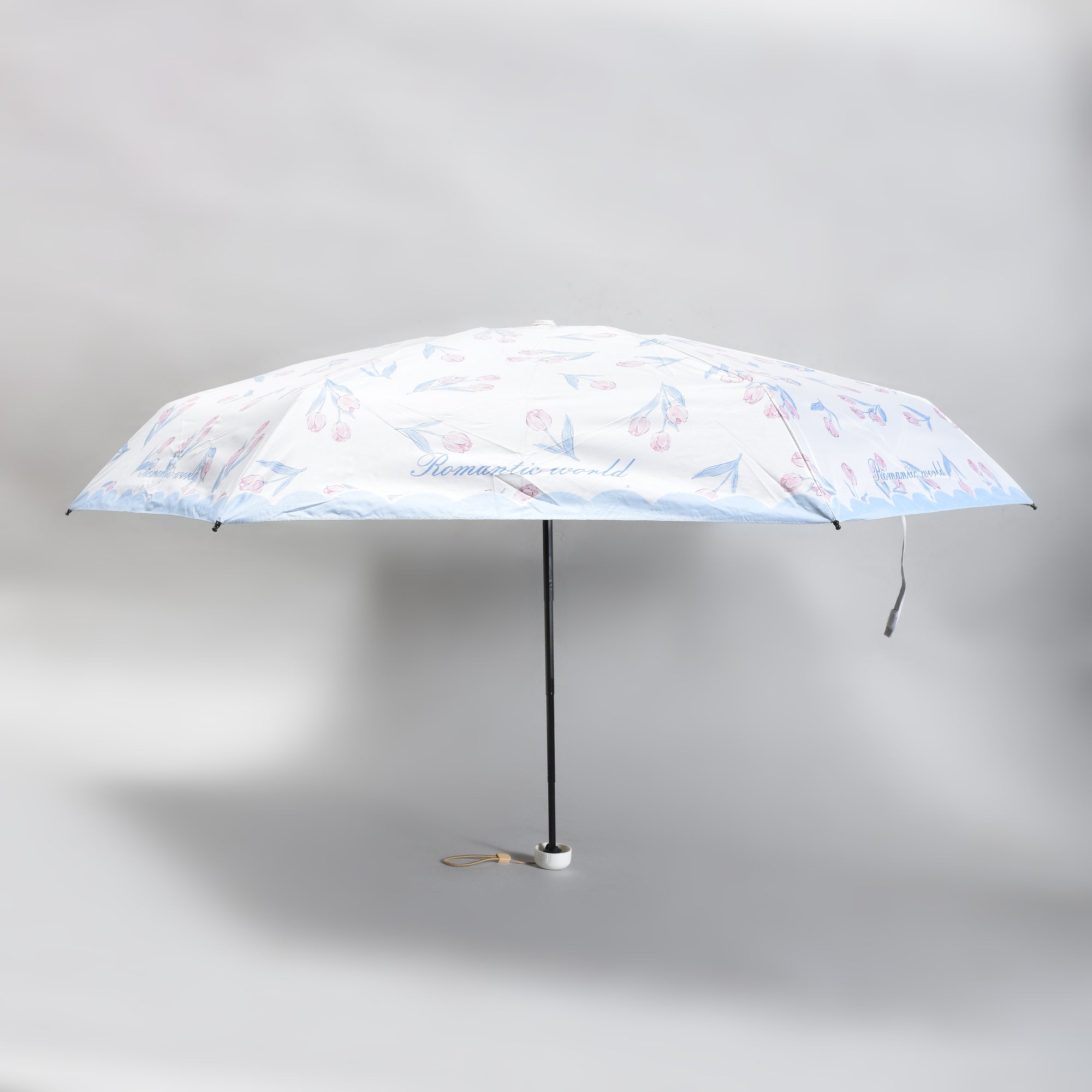 Mumuso Floral Print 5-Fold Sun Umbrella with cute cover