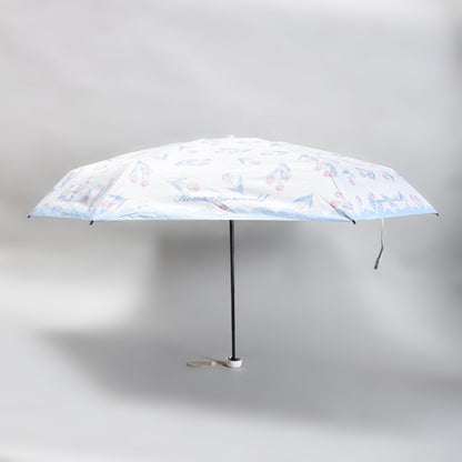Mumuso Floral Print 5-Fold Sun Umbrella with cute cover