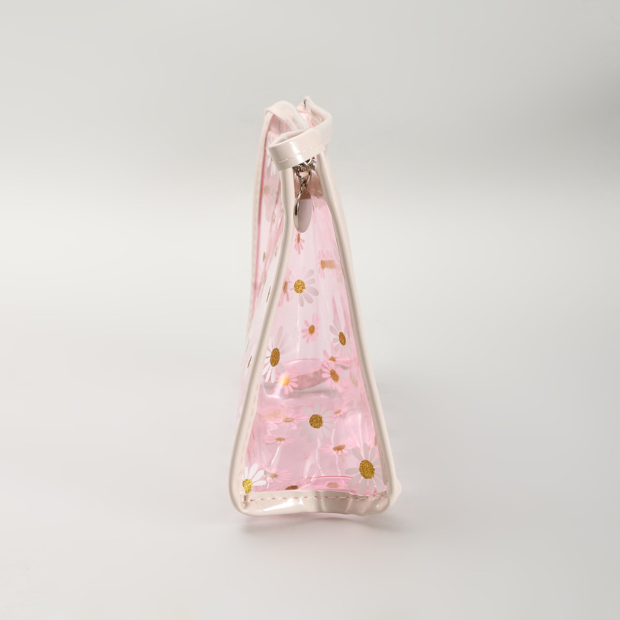 Pintresty Floral Transparent Pouch- Pink