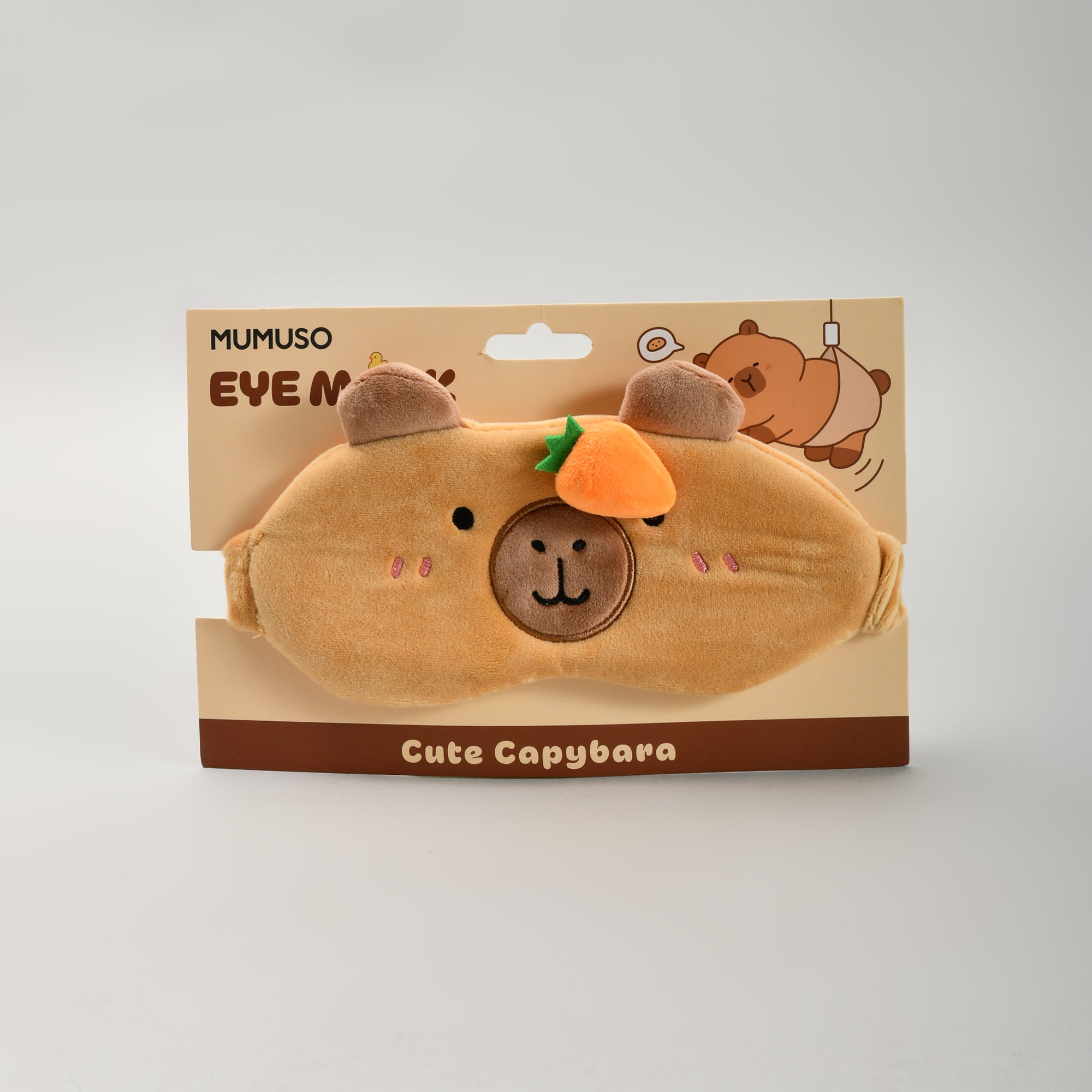 Cute Capybara Plush Sleeping  Eye Mask with A Carrot