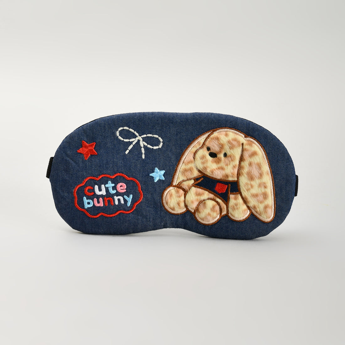 Cute Bunny Plush Eye Mask with Cooling Gel Pad- Blue