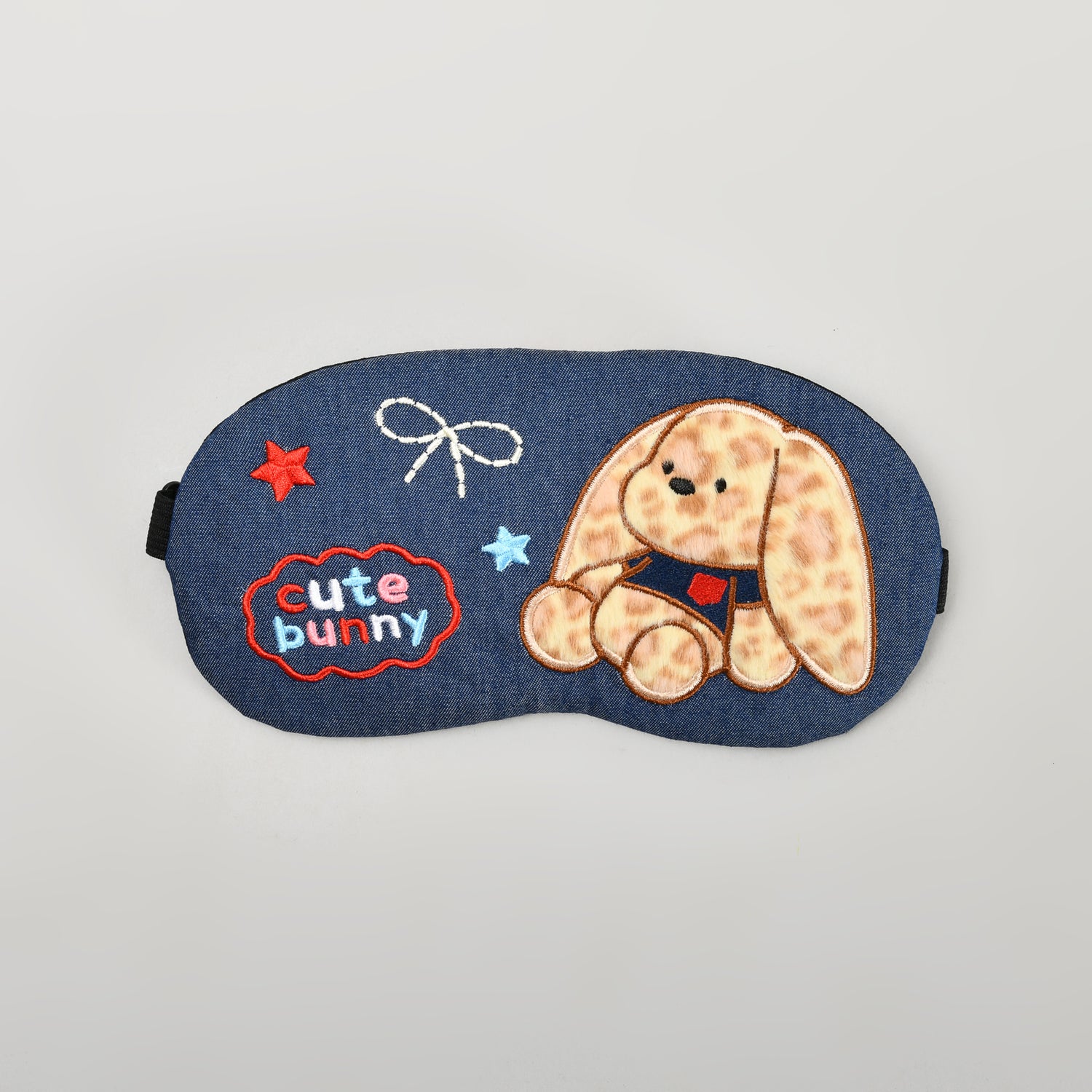 Cute Bunny Plush Eye Mask with Cooling Gel Pad- Blue
