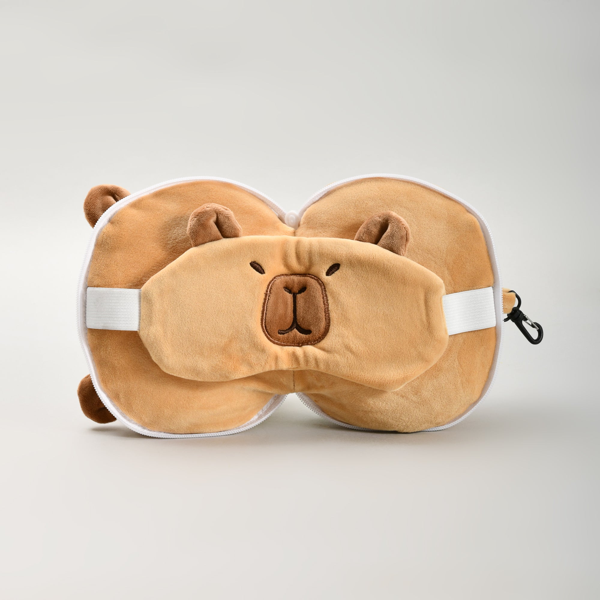Tripple Use Capybara  Plush Neck Pillow- Eyemask- keychain Combo