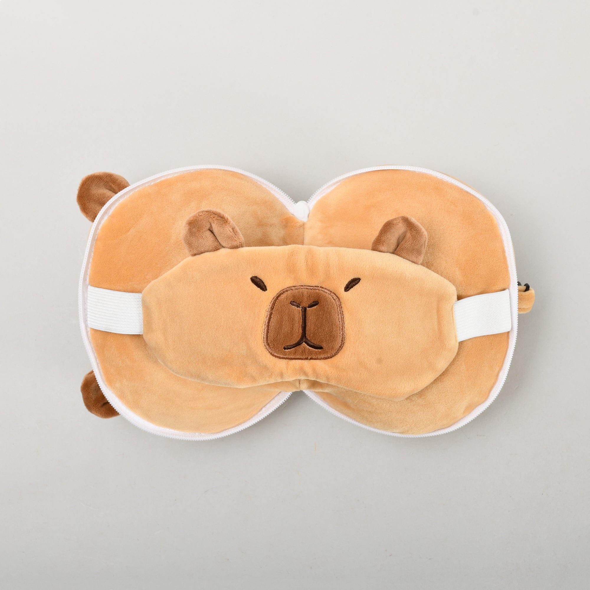 Tripple Use Capybara  Plush Neck Pillow- Eyemask- keychain Combo