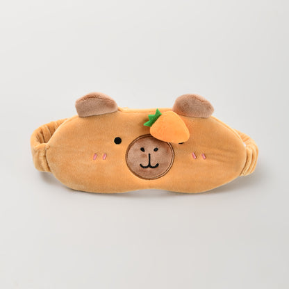 Cute Capybara Plush Sleeping  Eye Mask with A Carrot