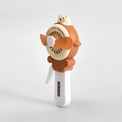 MUMUSO Bear Breeze Mini Handheld Fan- Brown and Purple- Perfect for Return Gifts!