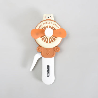 MUMUSO Bear Breeze Mini Handheld Fan- Brown and Purple- Perfect for Return Gifts!