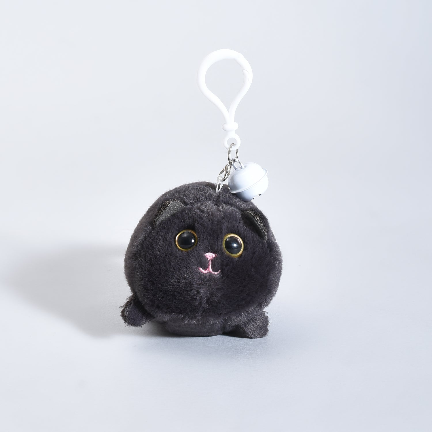 Ultra Cute Black Cat Plush Keychain with Bell and Wagging Tail