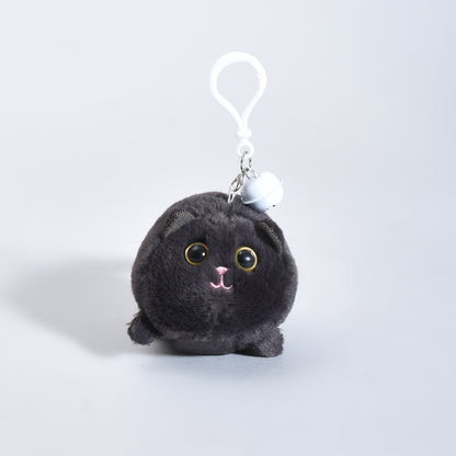 Ultra Cute Black Cat Plush Keychain with Bell and Wagging Tail