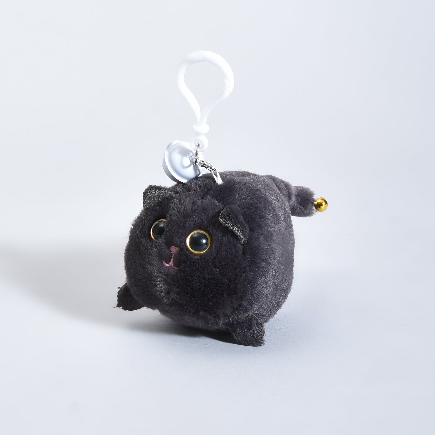 Ultra Cute Black Cat Plush Keychain with Bell and Wagging Tail