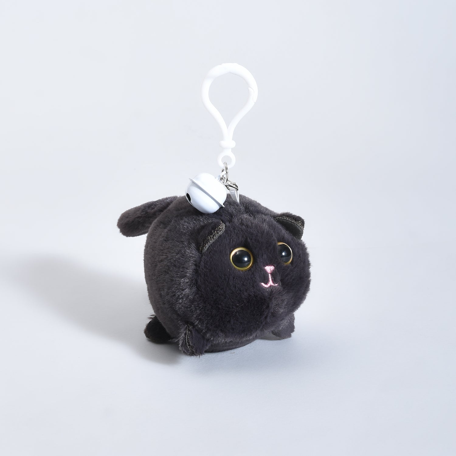 Ultra Cute Black Cat Plush Keychain with Bell and Wagging Tail