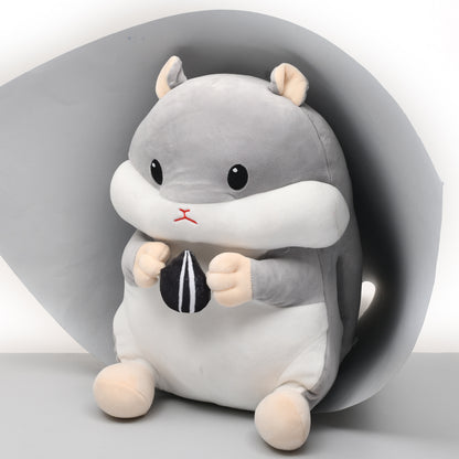 Cute Hamster Handwarmer Pillow- Beige and Gray