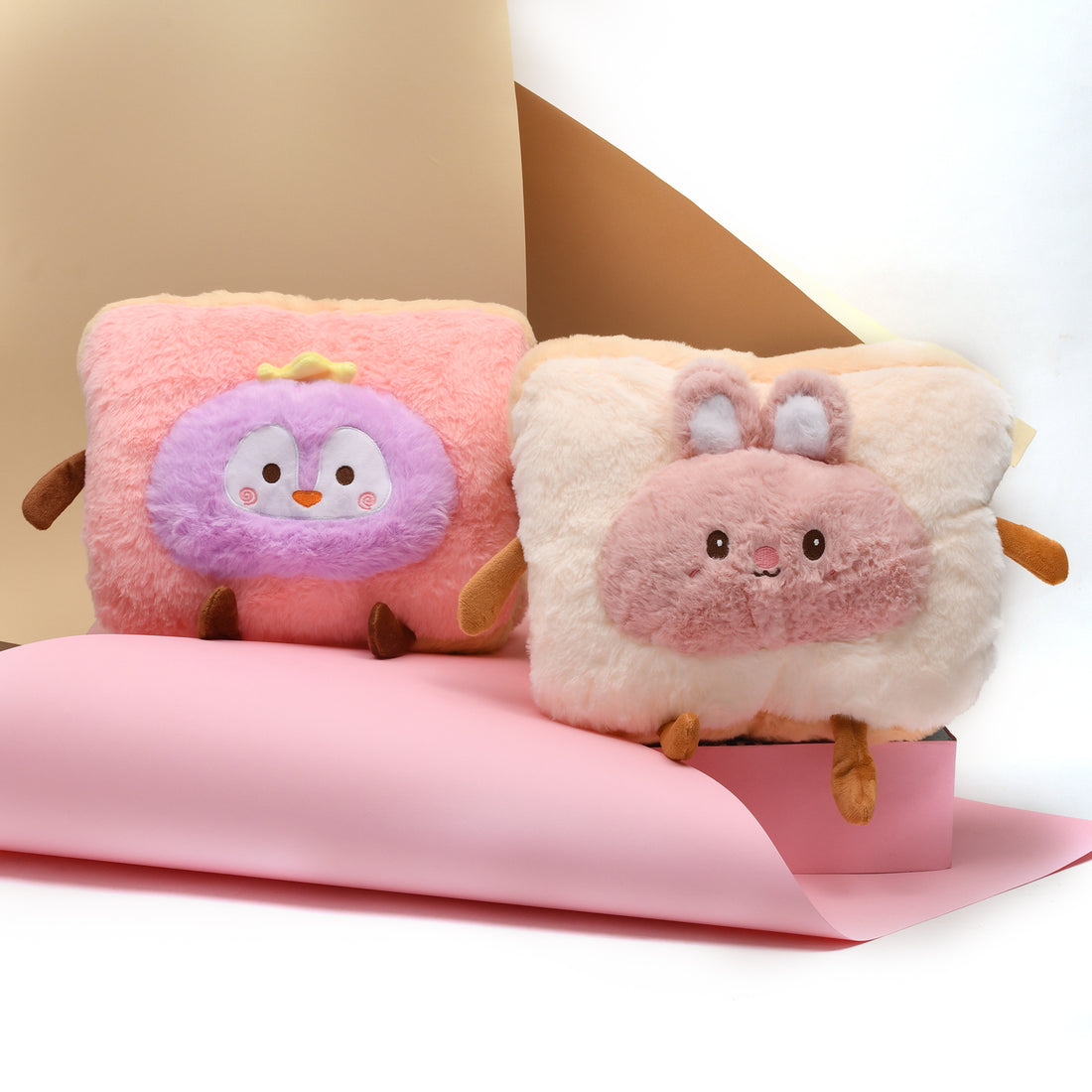Dopamine Style Hand Warmer Pillow Pillow- Cartoon Toast- Pink/Beige