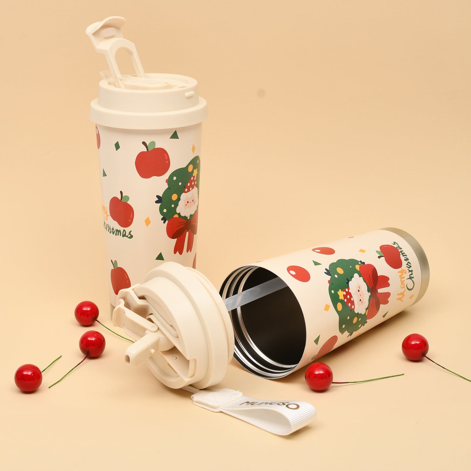Christmas Dual-Use Insulated Coffee Tumbler (Santa Claus/500 mL)