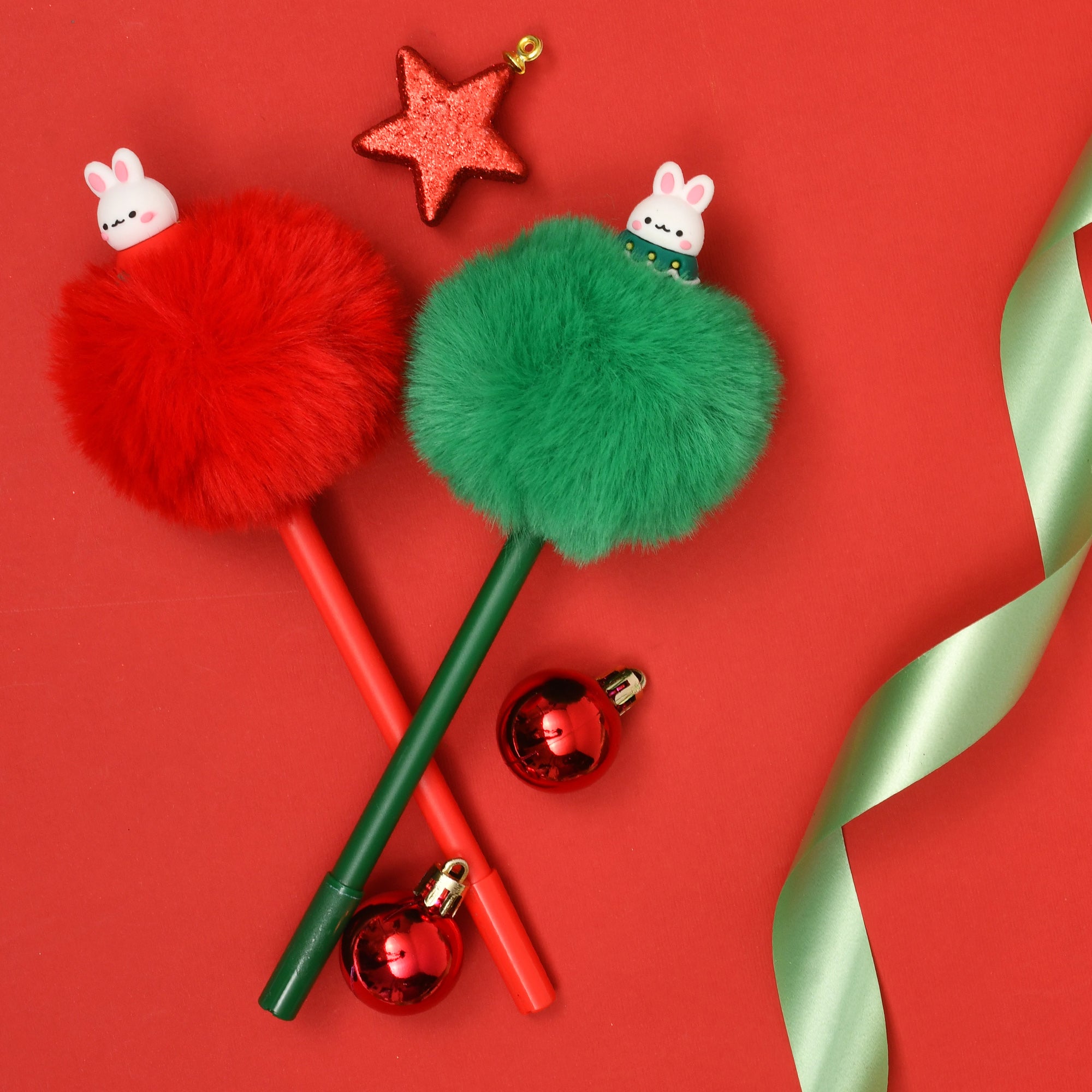 Cute Bunny Pompom Gel Pen
