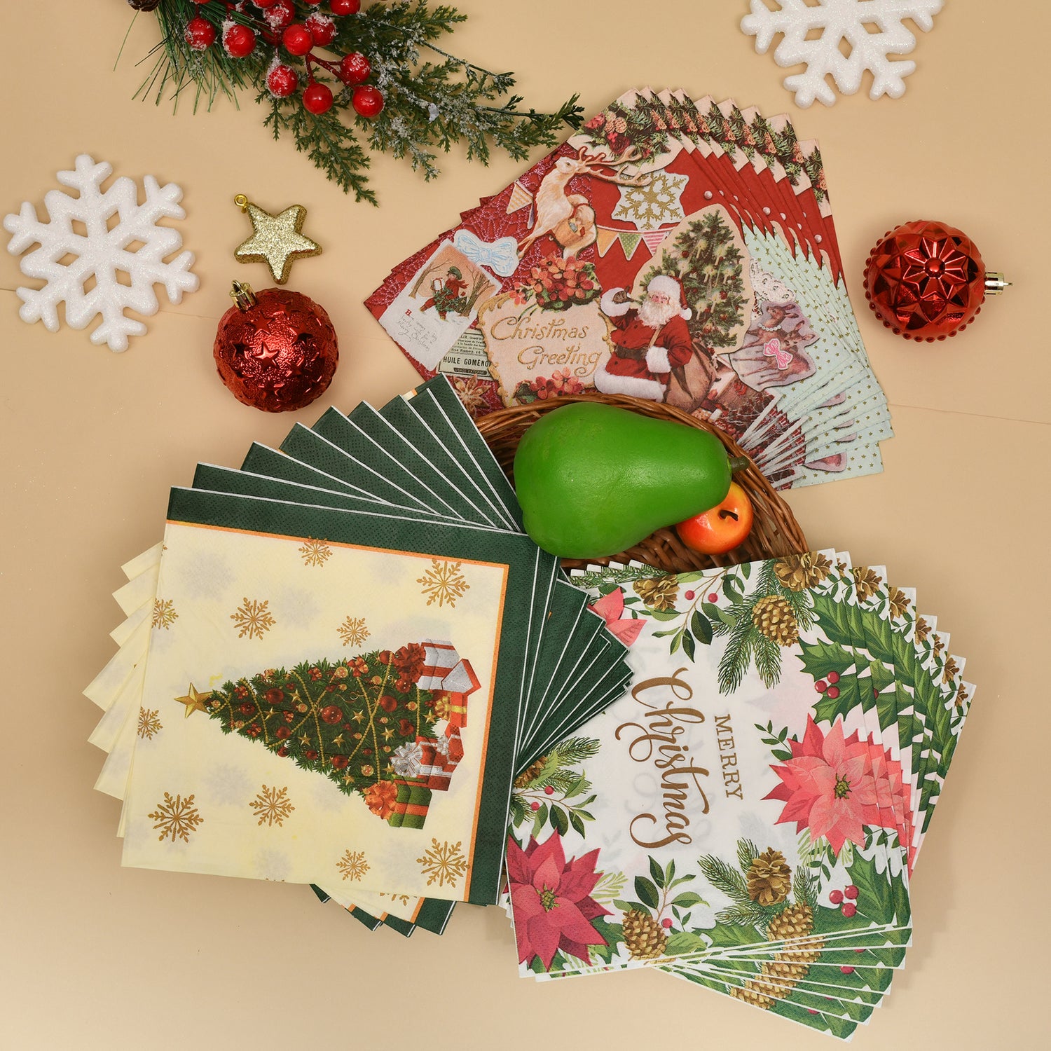 Mumuso Festive Christmas Napkins| Pack of 20