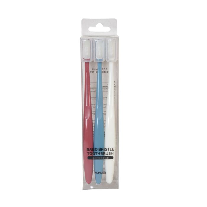 Nano Bristle Toothbrush Set - Pack of 3 Mumuso