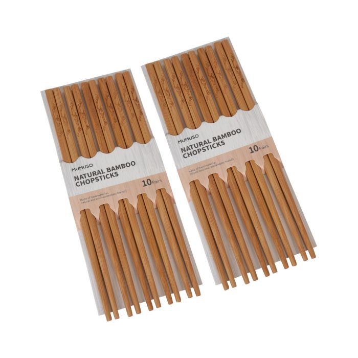 Natural Bamboo Chopsticks - 10 Pairs Mumuso