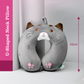 Memory Foam Grey Cat U Shaped Neck Pillow- 32 cm