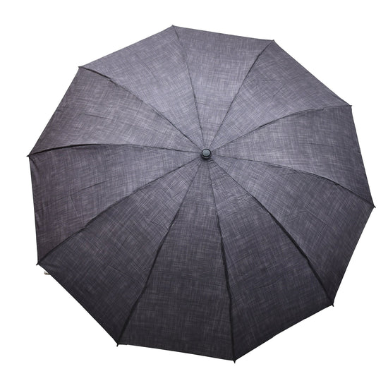 Plaid Folding Umbrella - Dark Brown Mumuso