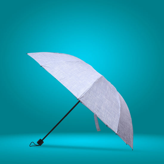 Plaid Folding Umbrella - Light Purple Mumuso