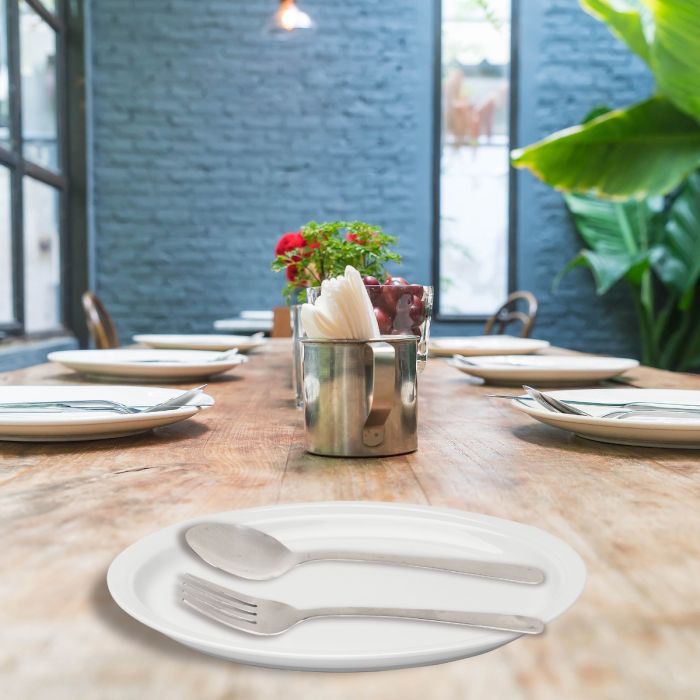 Plastic 2 Piece Flatware Set - White Mumuso