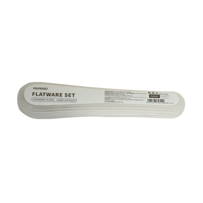 Plastic 2 Piece Flatware Set - White Mumuso