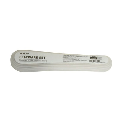 Plastic 2 Piece Flatware Set - White Mumuso