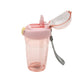 Portable Dual-Use Water Bottle with 2 Straws - Pink / 430 ml Mumuso