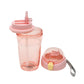 Portable Dual-Use Water Bottle with 2 Straws - Pink / 430 ml Mumuso