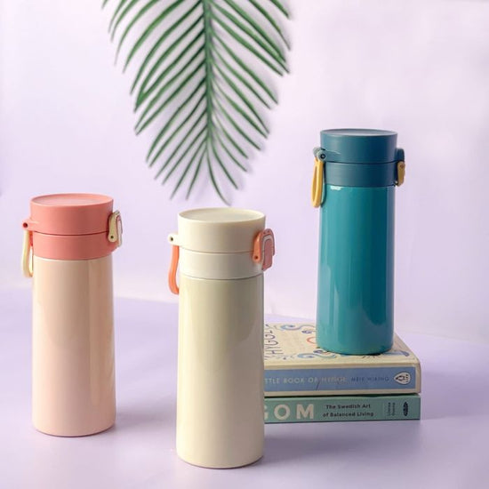 Portable Insulated Water Bottle (350 ml) - Blue Mumuso