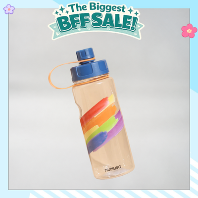 Rainbow Sports Water Bottle- Green/ Blue/ Black