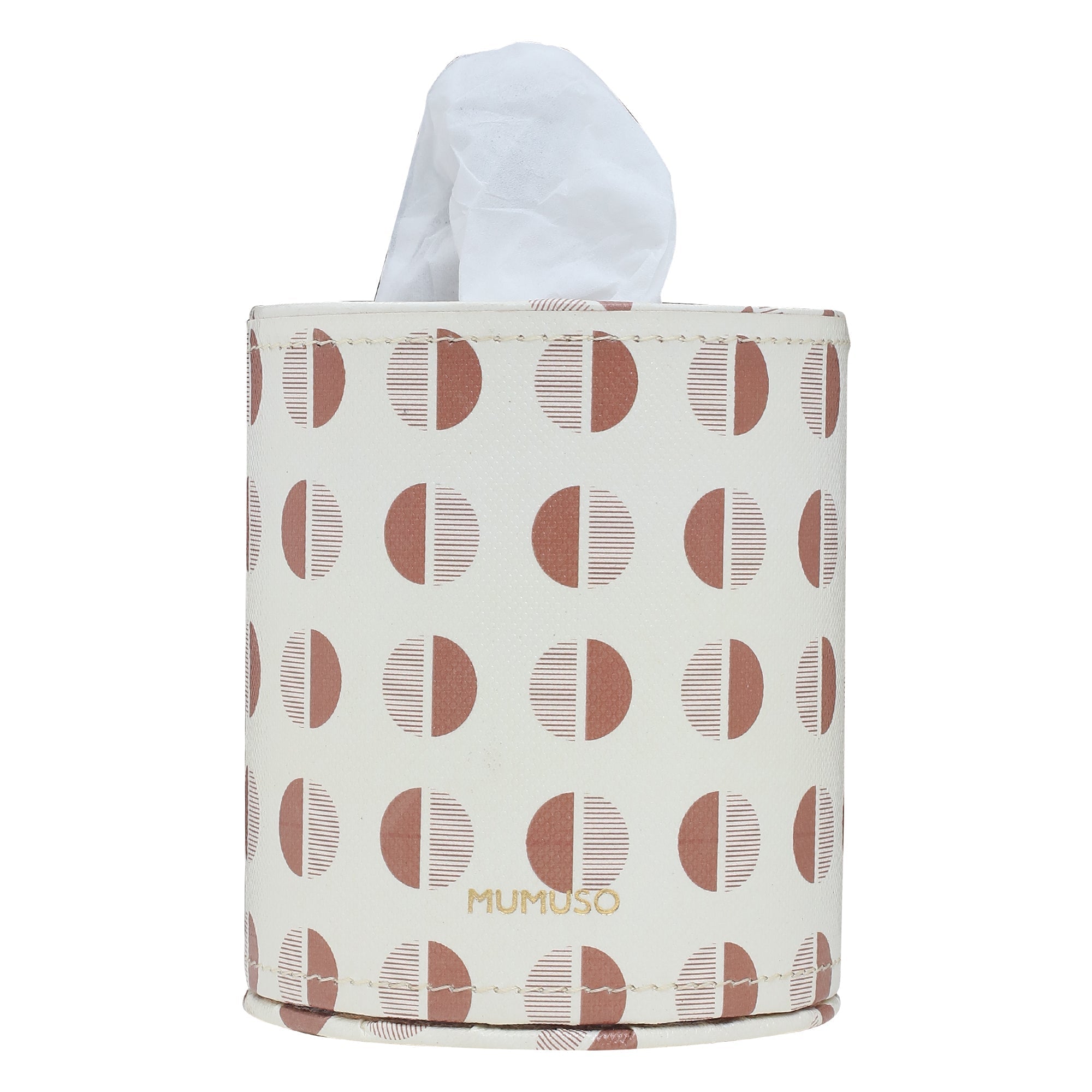 Round Tissue Box - Brown Mumuso