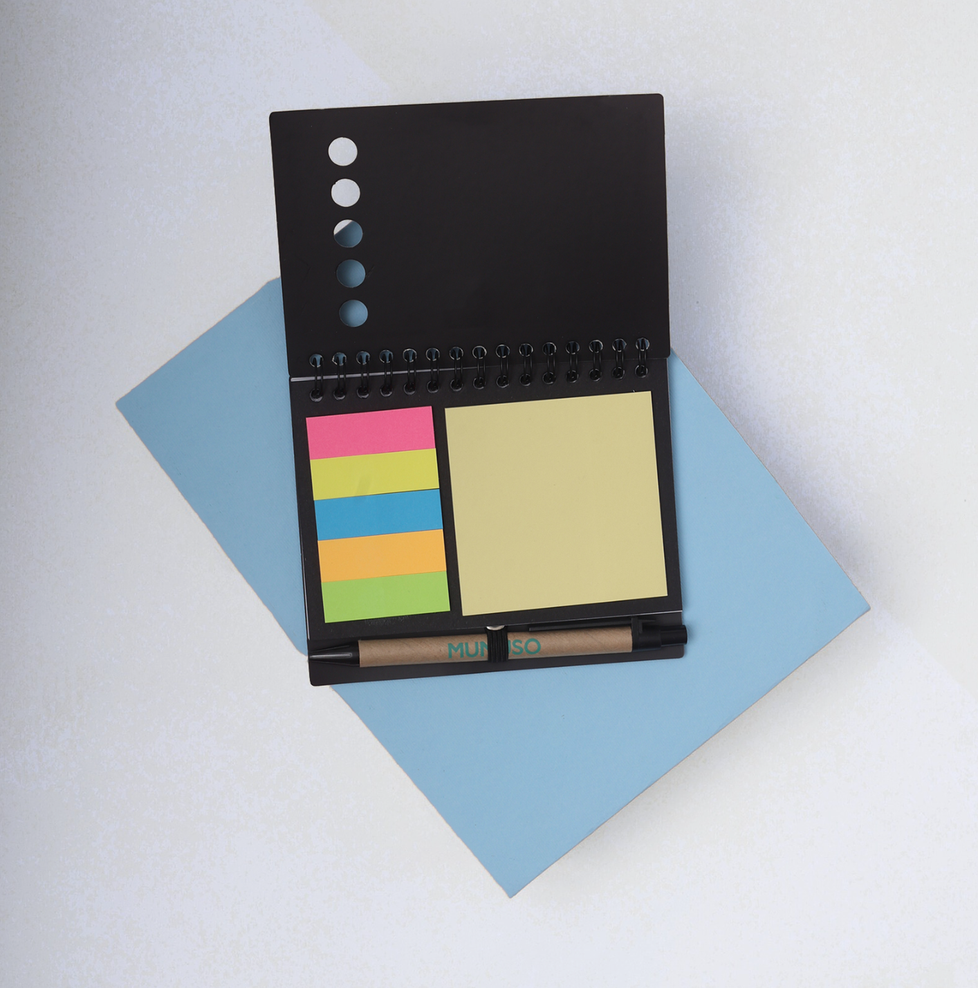 Pocket Notebook with Ballpoint Pen &amp; Sticky Notes - Brown