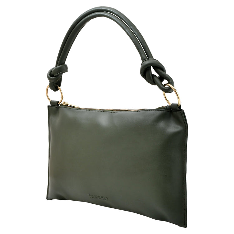 Solid Chic  Hobo Baguette - Olive Mumuso