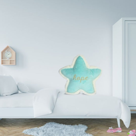 Star Shaped Plush Pillow - Hope (Blue) Mumuso