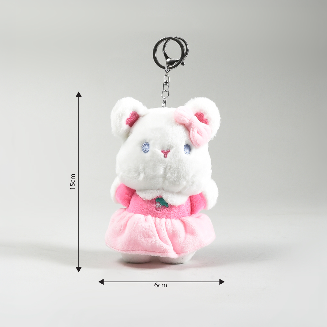 Mumuso Ballerina Bear Plush Keychain- Pink