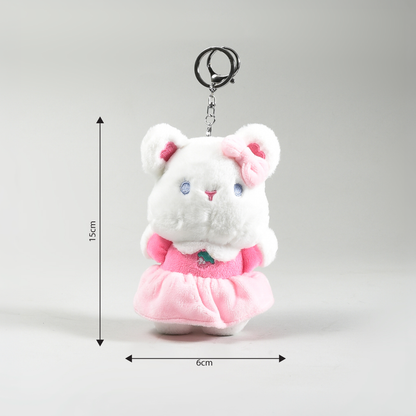 Mumuso Ballerina Bear Plush Keychain- Pink