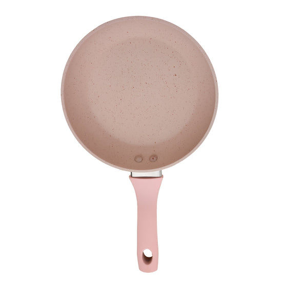 Sturdy Non-Stick Maifan Stone Frying Pan - 16 cm/ Pink Mumuso