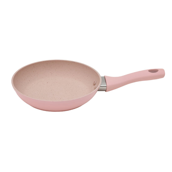 Sturdy Non-Stick Maifan Stone Frying Pan - 16 cm/ Pink Mumuso