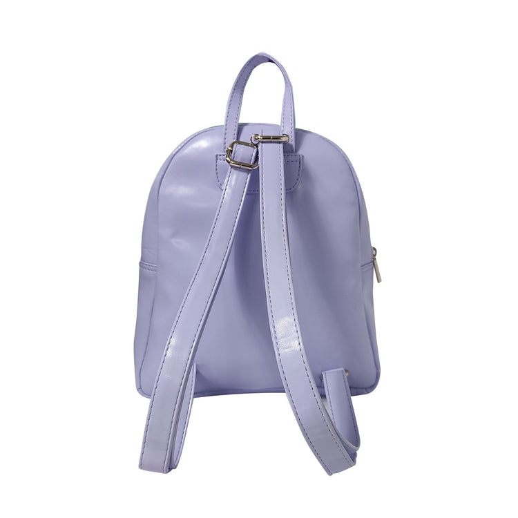 Stylish Leatherette Mini Backpack - Lavender Mumuso