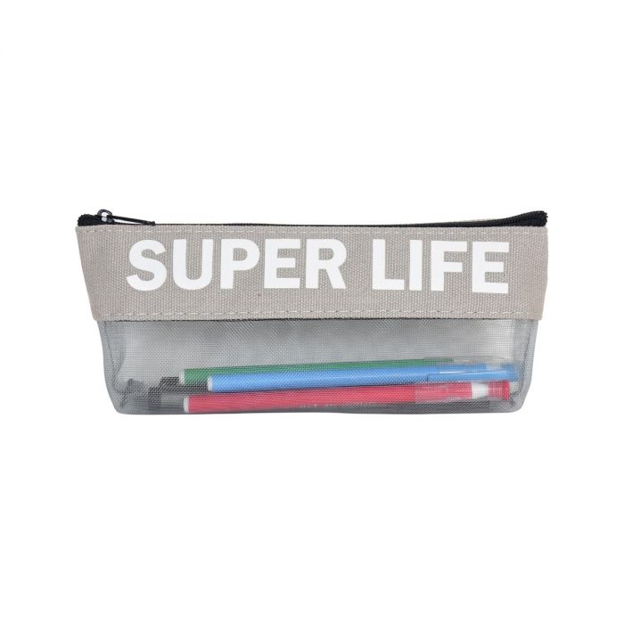 Super Life Pencil Case - Grey Mumuso