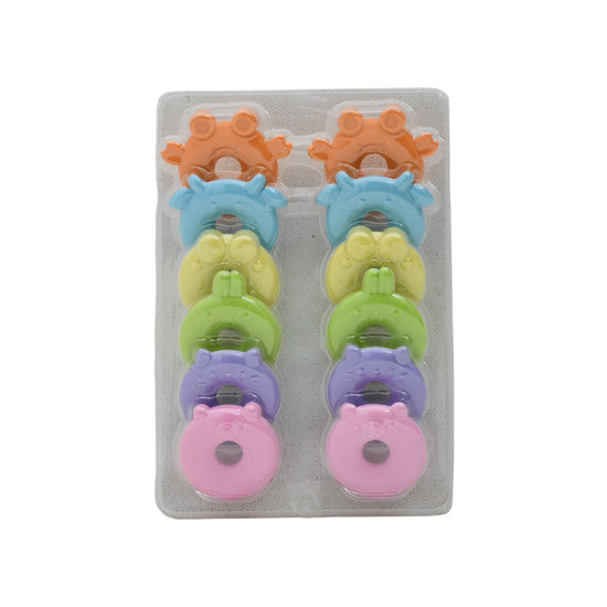 Sweet Treats Donut-Shaped Erasers - Set of 12 Colorful Mumuso