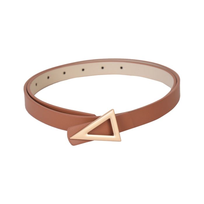 Triangle Buckle Belt for Women - Light Brown /L Mumuso