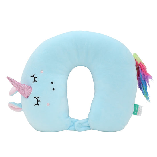 U-Shaped Neck Pillow - Unicorn / Blue Mumuso