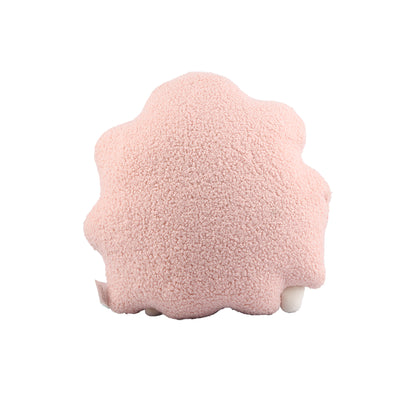 Fluffy Cute Sheep Plush Throw Pillow - Beige/Pink
