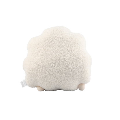 Fluffy Cute Sheep Plush Throw Pillow - Beige/Pink